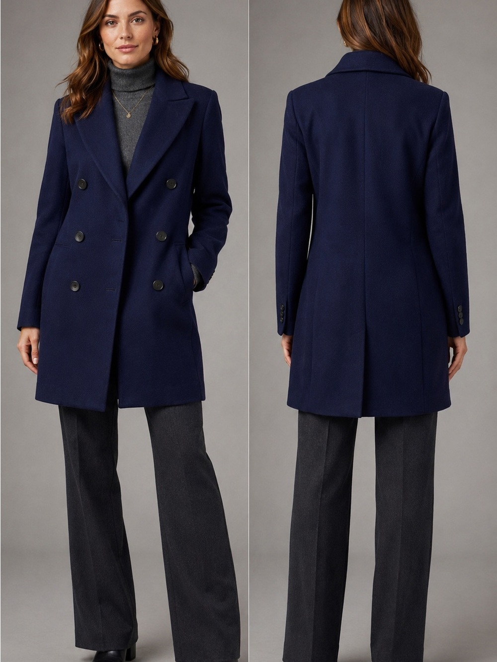 Vintage Ann Taylor Wool Cashmere
Double Breasted Coat Size 4